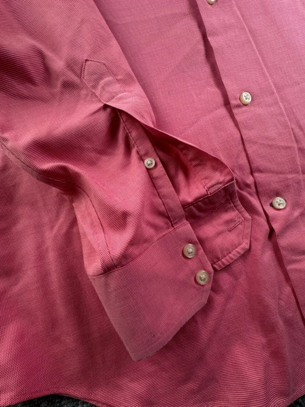 Banana Republic Button Up Shirt Red Non Iron Slim Fit 16 16.5 Large Long Sleeve